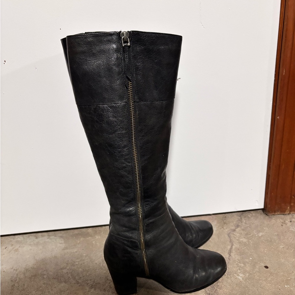 Cole Haan Black Leather Heeled Boots